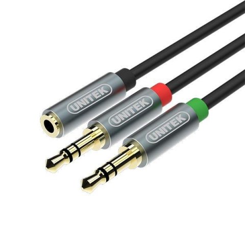 Kabel Unitek Y-C957ABK miniJack 3,5mm (F) - 2x 3,5mm (M) Kabel Unitek Y-C957ABK miniJack 3,5mm (F) - 2x 3,5mm (M)