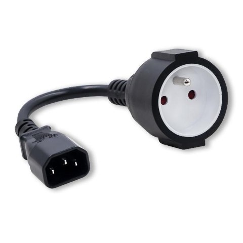 Kabel adapter Qoltec IEC 320 C14 / FRENCH | 0,15m Kabel adapter Qoltec IEC 320 C14 / FRENCH | 0,15m