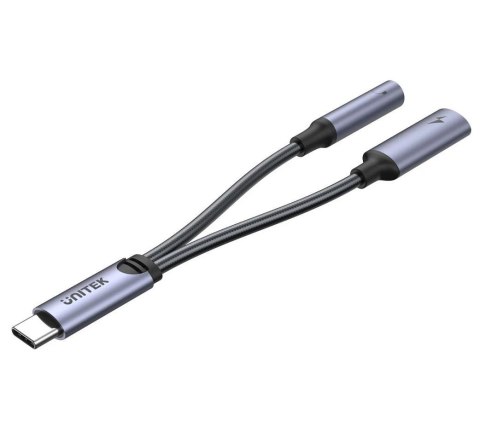 Kabel adapter Unitek M205A USB-C - MiniJack 3,5mm, USB-C 60W Kabel adapter Unitek M205A USB-C - MiniJack 3,5mm, USB-C 60W
