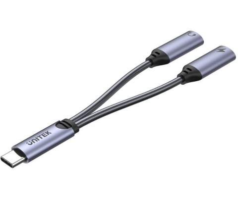 Kabel adapter Unitek M206A 2x USB-C, audio, 18W Kabel adapter Unitek M206A 2x USB-C, audio, 18W