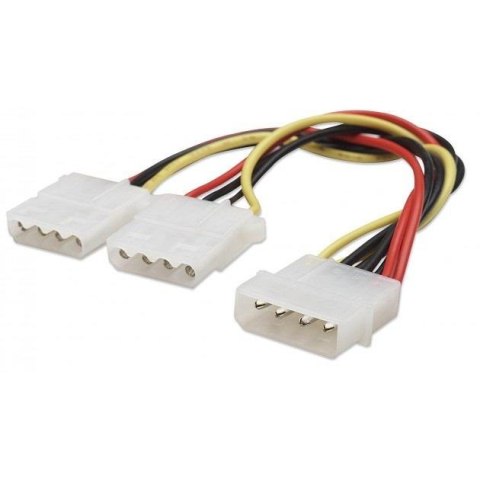Kabel adapter zasilania Manhattan Molex 2x5,25, 0,2m Kabel adapter zasilania Manhattan Molex 2x5,25, 0,2m
