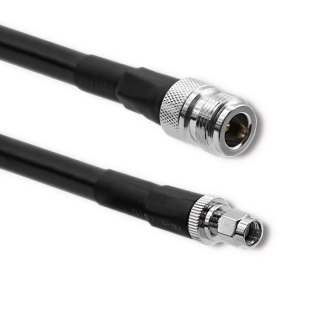 Kabel koncentryczny Qoltec LMR400 | N żeński | RP-SMA męski | 3m