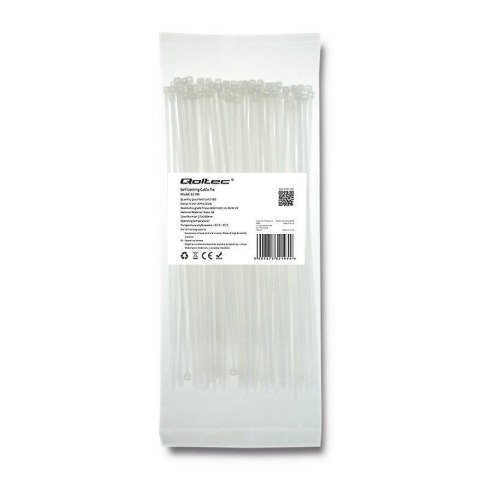 Opaska zaciskowa Qoltec | 2.5*200 | 100szt | nylon UV | Biała Opaska zaciskowa Qoltec | 2.5*200 | 100szt | nylon UV | Biała