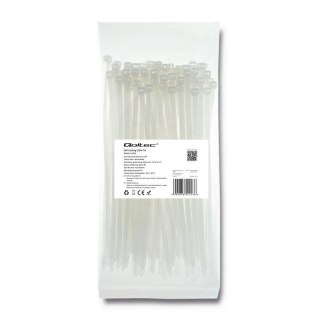 Opaska zaciskowa Qoltec | 4,8*200 | 100szt | nylon UV | Biała