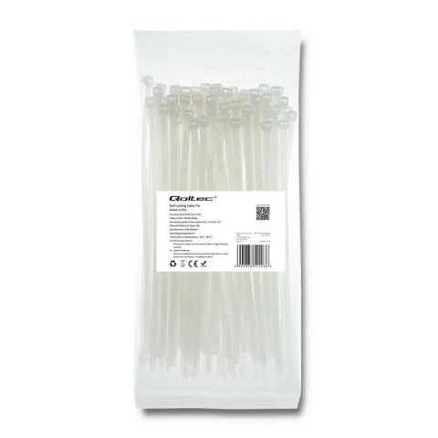 Opaska zaciskowa Qoltec | 4,8*200 | 100szt | nylon UV | Biała Opaska zaciskowa Qoltec | 4,8*200 | 100szt | nylon UV | Biała