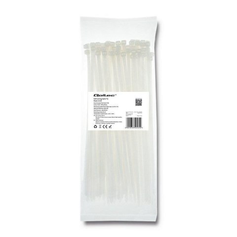 Opaska zaciskowa Qoltec | 4.8*250 | 100szt | nylon UV | Biała