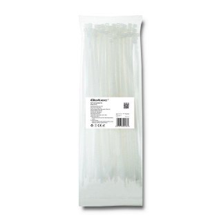 Opaska zaciskowa Qoltec | 4.8*300 | 100szt | nylon UV | Biała