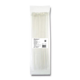 Opaska zaciskowa Qoltec | 4.8*350 | 100szt | nylon UV | Biała