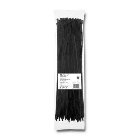Opaska zaciskowa Qoltec | 4.8*400 | 100szt | nylon UV | Czarna Opaska zaciskowa Qoltec | 4.8*400 | 100szt | nylon UV | Czarna