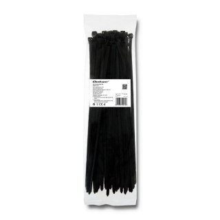 Opaska zaciskowa Qoltec | 7.2*350 | 50szt | nylon UV | Czarna