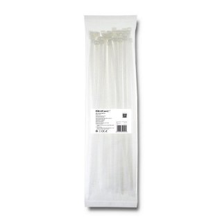 Opaska zaciskowa Qoltec | 7.2*400 | 50szt | nylon UV | Biała