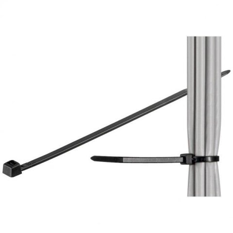 Opaski nylonowe Techly zaciskowe 280x4,8mm, 100 szt., czarne Opaski nylonowe Techly zaciskowe 280x4,8mm, 100 szt., czarne