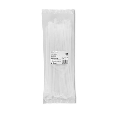 Opaski zaciskowe Qoltec wielorazowe/trytytki | 7.2*300mm | Nylon UV | Białe Opaski zaciskowe Qoltec wielorazowe/trytytki | 7.2*300mm | Nylon UV | Białe