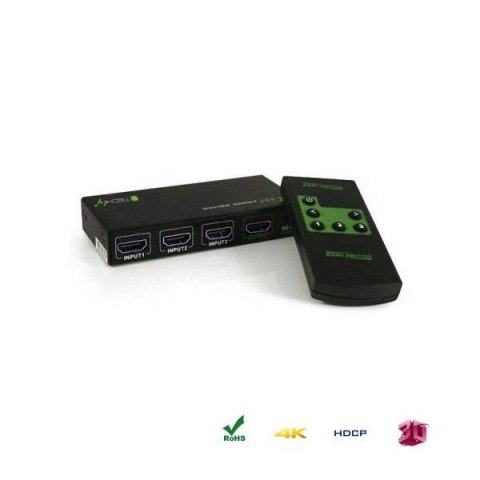 Przełącznik Techly HDMI 3/1 z pilotem, 4K2K UHD 3D, czarny Przełącznik Techly HDMI 3/1 z pilotem, 4K2K UHD 3D, czarny