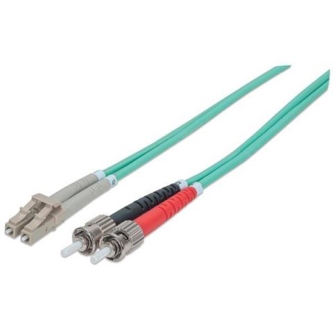 Światłowód krosowy TechlyProPro ST-LC duplex 50/125 OM3, MM 1m
