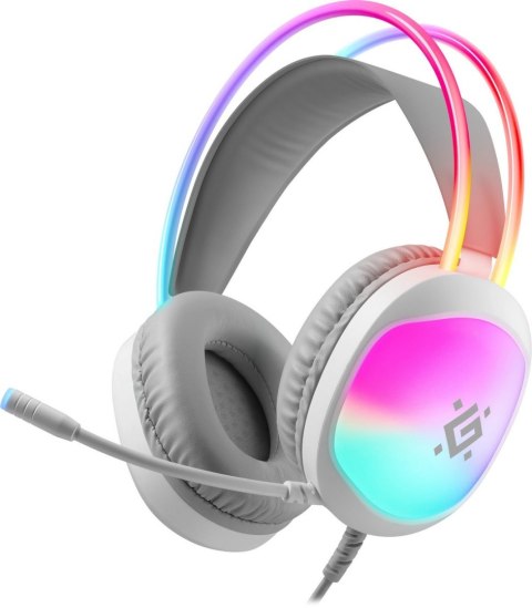 SŁUCHAWKI DEFENDER ECLIPSE RGB BIAŁE