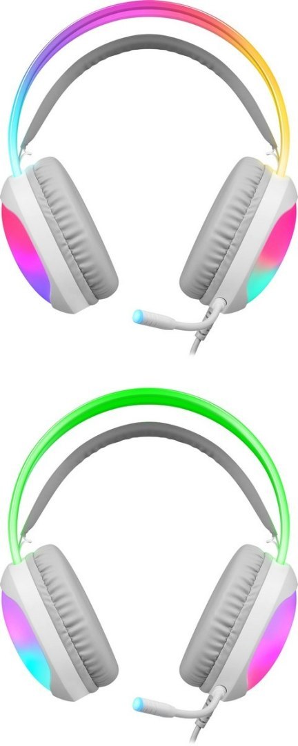 SŁUCHAWKI DEFENDER ECLIPSE RGB BIAŁE