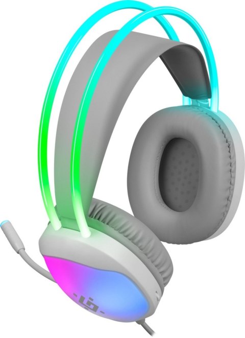 SŁUCHAWKI DEFENDER ECLIPSE RGB BIAŁE