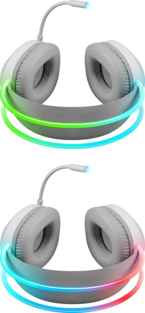 SŁUCHAWKI DEFENDER ECLIPSE RGB BIAŁE