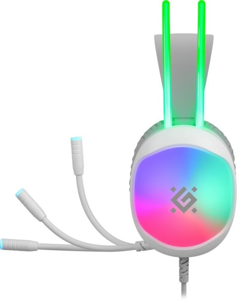 SŁUCHAWKI DEFENDER ECLIPSE RGB BIAŁE