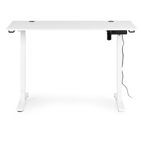 Biurko elektryczne stojące 120x60 cm regulacja wysokości 72-117 cm białe ModernHome