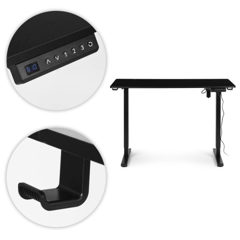 Biurko elektryczne stojące 120x60 cm regulacja wysokości 72-117 cm czarne ModernHome