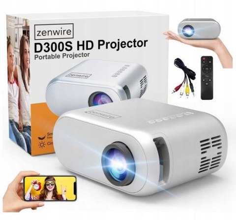 Mini Projektor Zenwire D300S Przenośny Rzutnik WiFi Full HD