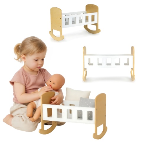 Drewniana kołyska łóżeczko dla lalek ECOTOYS