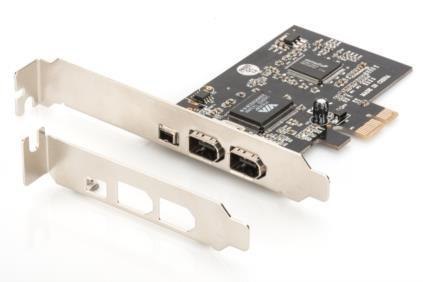 Kontroler Firewire (400) DIGITUS PCI Express, 3xZew. IEEE1394a 6pin + Mini, Low Profile Kontroler Firewire (400) DIGITUS PCI Express, 3xZew. IEEE1394a 6pin + Mini, Low Profile
