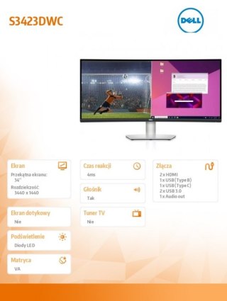 Monitor DELL 210-BEJE (34" /VA /100Hz /3440 x 1440 /Czarny )