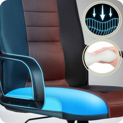 Fotel biurowy obrotowy Sofotel czarno-brązowe