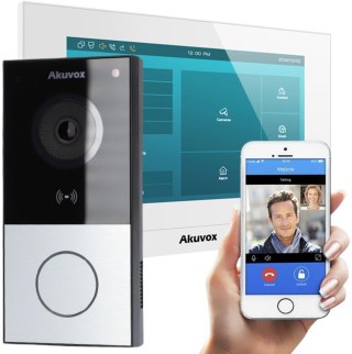 Zestaw wideodomofonowy IP AKUVOX (C313W White / E12W)