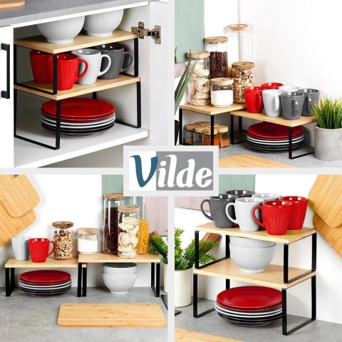 Półka kuchenna drewniana 33,5x19,5x16 cm / 33,5x18,5x13,5 cm 2 szt.