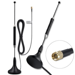 Qoltec Antena 4G LTE z podstawą magnetyczną| 5dBi | dookólna | wewnętrzna | 600-2700 MHz | SMA | 3m