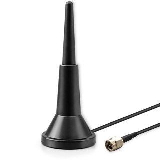 Qoltec Antena 4G LTE z podstawą magnetyczną | 5dBi | dookólna | wewnętrzna | 600-2700 MHz | SMA | 3m