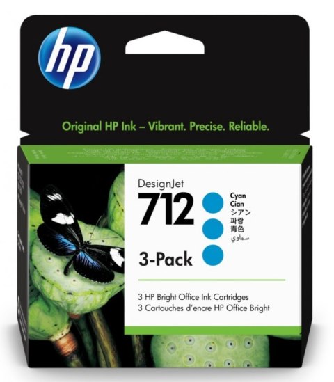 Tusz HP 712 cyan - trójpak (3ED77A)