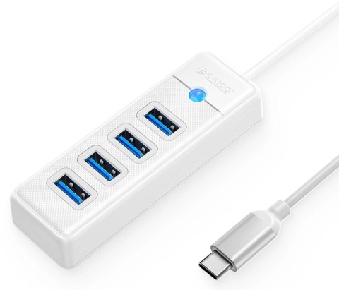 Hub USB Orico USB-C 4x USB-A 3.1 biały