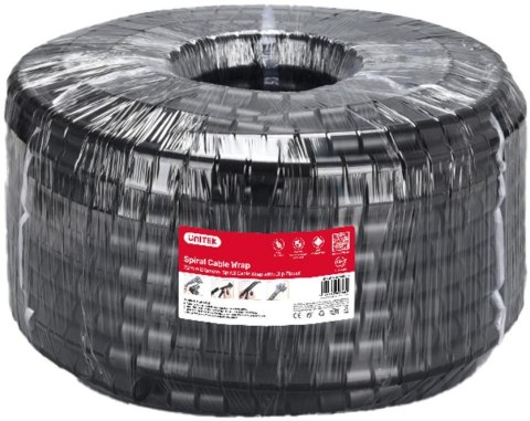 Organizer do kabli Unitek spiralny organizer na kable, 10 metrów, 22 mm średnicy, czarny