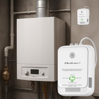 Qoltec Certyfikowany bezprzewodowy Czujnik tlenku węgla (czadu) | detektor CO | alarm 85dB | LED