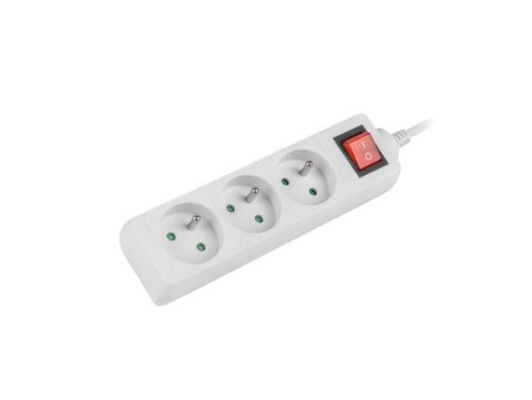 Listwa przedłużacz Lanberg 1,5m biała 3x 230V PL, kabel wykonany z pełnej miedzi Listwa przedłużacz Lanberg 1,5m biała 3x 230V PL, kabel wykonany z pełnej miedzi