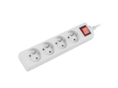 Listwa przedłużacz Lanberg 1,5m biała 4x 230V PL, z wyłącznikiem, kabel wykonany z pełnej miedzi Listwa przedłużacz Lanberg 1,5m biała 4x 230V PL, z wyłącznikiem, kabel wykonany z pełnej miedzi