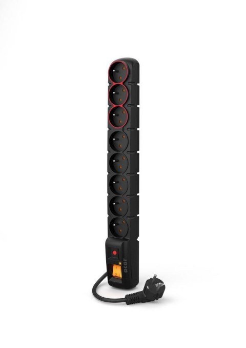 Listwa zasilająca Acar S8 DUAL 1,5m czarna
