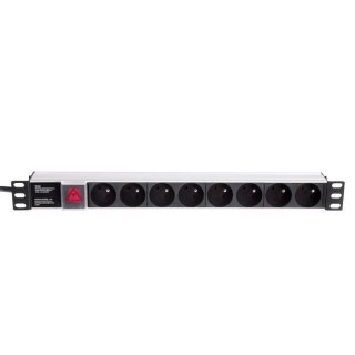 Listwa zasilająca Netrack 19'' 1U, 230V/16A, 8xE, ALU
