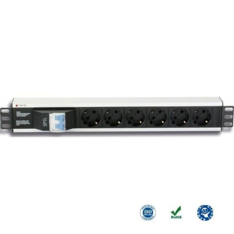 Listwa zasilająca Rack19" TechlyPro I-CASE STRIP-16SH 6 gniazd Schuko 3m czarna Listwa zasilająca Rack19" TechlyPro I-CASE STRIP-16SH 6 gniazd Schuko 3m czarna