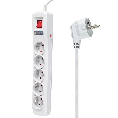 Listwa zasilająca przeciwprzepięciowa Libox LBR5-3 5 gniazd, 3m, biała Listwa zasilająca przeciwprzepięciowa Libox LBR5-3 5 gniazd, 3m, biała