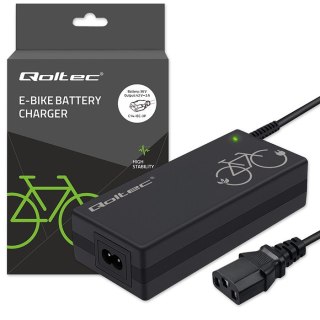 Qoltec Ładowarka do roweru elektrycznego 36V | 42V | 2A | 3P IEC 23mm | +kabel zasilający