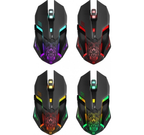 Mysz bezprzewodowa Defender TRIGGER GM-934 optyczna 3200dpi czarna LED AKUMULATOR 6 przycisków Gaming