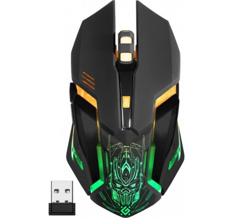 Mysz bezprzewodowa Defender TRIGGER GM-934 optyczna 3200dpi czarna LED AKUMULATOR 6 przycisków Gaming