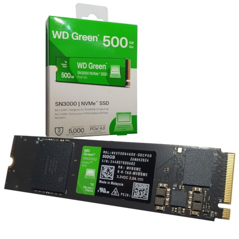 Dysk SSD WD Green SN3000 500GB M.2 2280 NVMe (5000/4100 MB/s) WDS500G4G0E