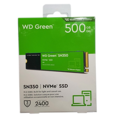 Dysk SSD WD Green SN350 500GB M.2 2280 PCIe NVMe (2400/1500 MB/s) WDS500G2G0C